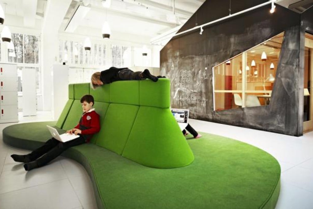 The Vittra Telefonplan school in Stockholm, the interiors of which were designed by Copenhagen-based architect Rosan Bosch. The school aims to create an atmosphere that is designed to inspire creativity and learning.