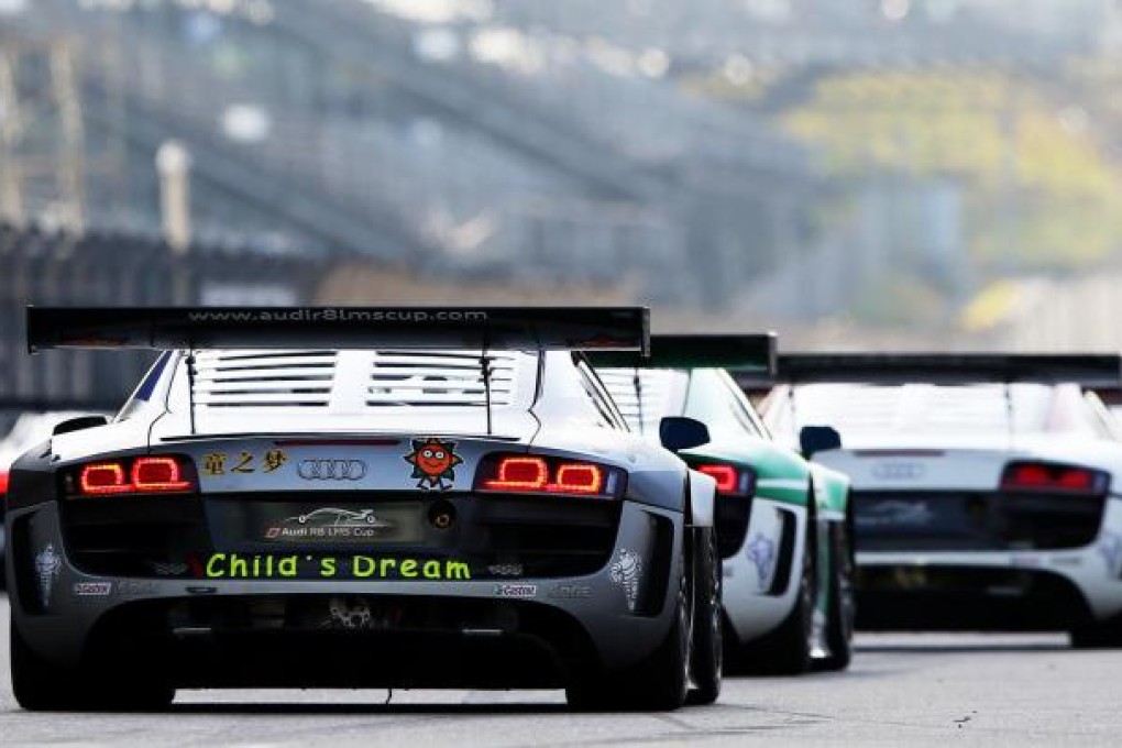 Cars on the starting grid at the Audi R8 LMS Cup in Shanghai