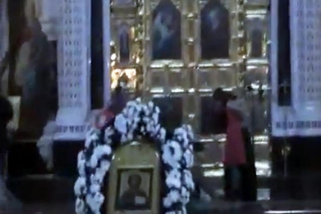 Punk band Pussy Riot perform in Moscow's main Russian Orthodox cathedral. Photo: SCMP Pictires