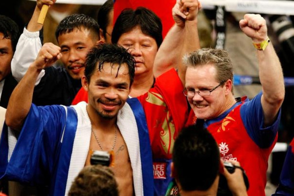 Boxing coach Freddie Roach pushed Manny Pacquiao hard, turning the middling Filipino boxer into an unstoppable force. Photo: AFP