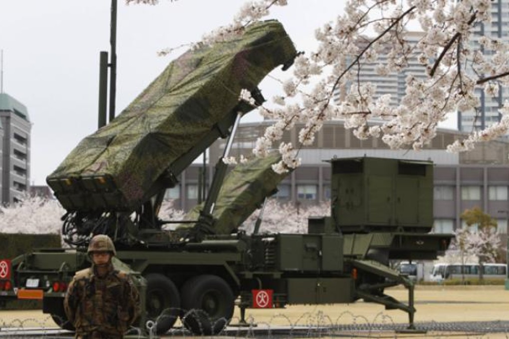 Patriot Advanced Capability-3 (PAC-3) land-to-air missiles are deployed at the Defence Ministry in Tokyo in April. Photo: Reuters