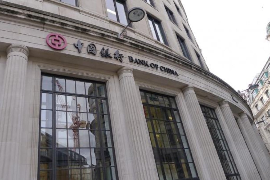 The headquarter of Bank of China in London.