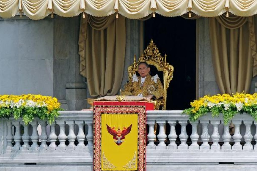 The king at the Anantasamakom Throne Hall. Photo: AFP
