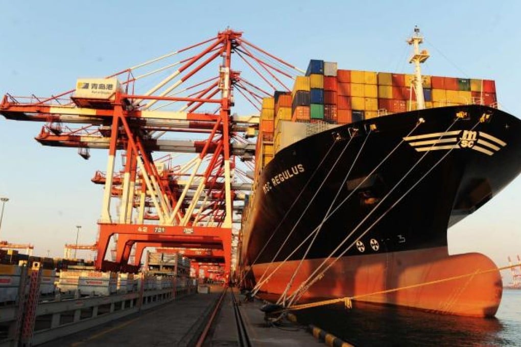 A cargo ship, like the vessels Port Miami hopes to attract, is unloaded at Qingdao in Shandong province. Photo: AFP