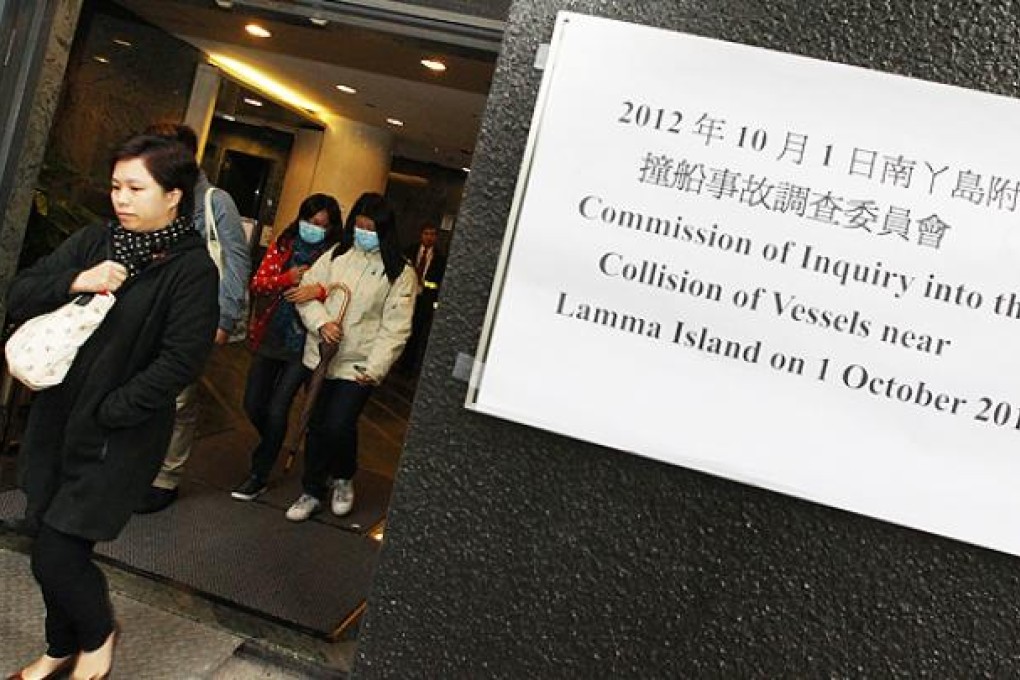 Family members of victims and survivors of the Lamma ferry disaster attend a hearing at the former Central Government Offices on Wednesday. Photo: Felix Wong