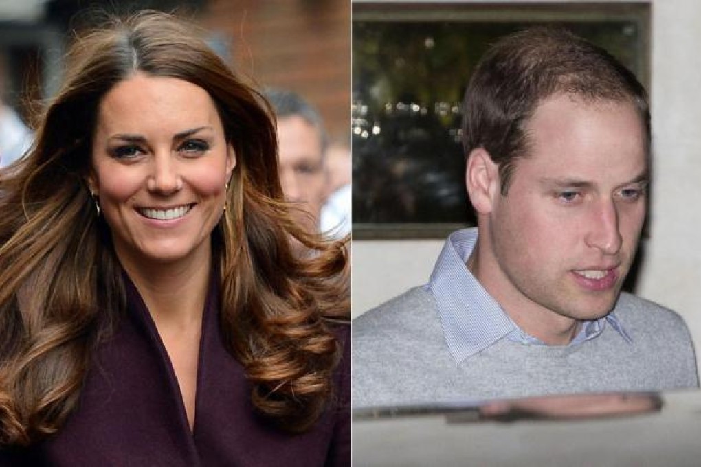 The Duchess of Cambridge earlier this month and Prince William leaving the hospital. Photos: AFP, Reuters
