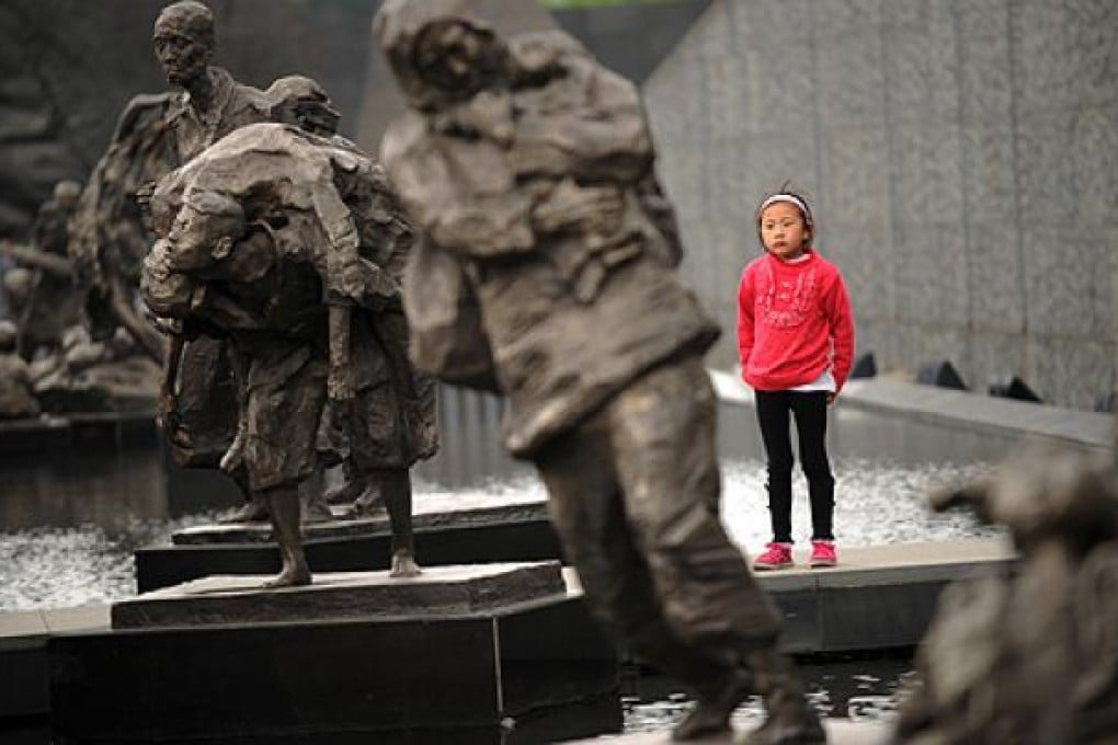 Bronze sculptures depict victims of the Nanking Massacre at the Memorial Museum in Nanjing. Photo: AFP