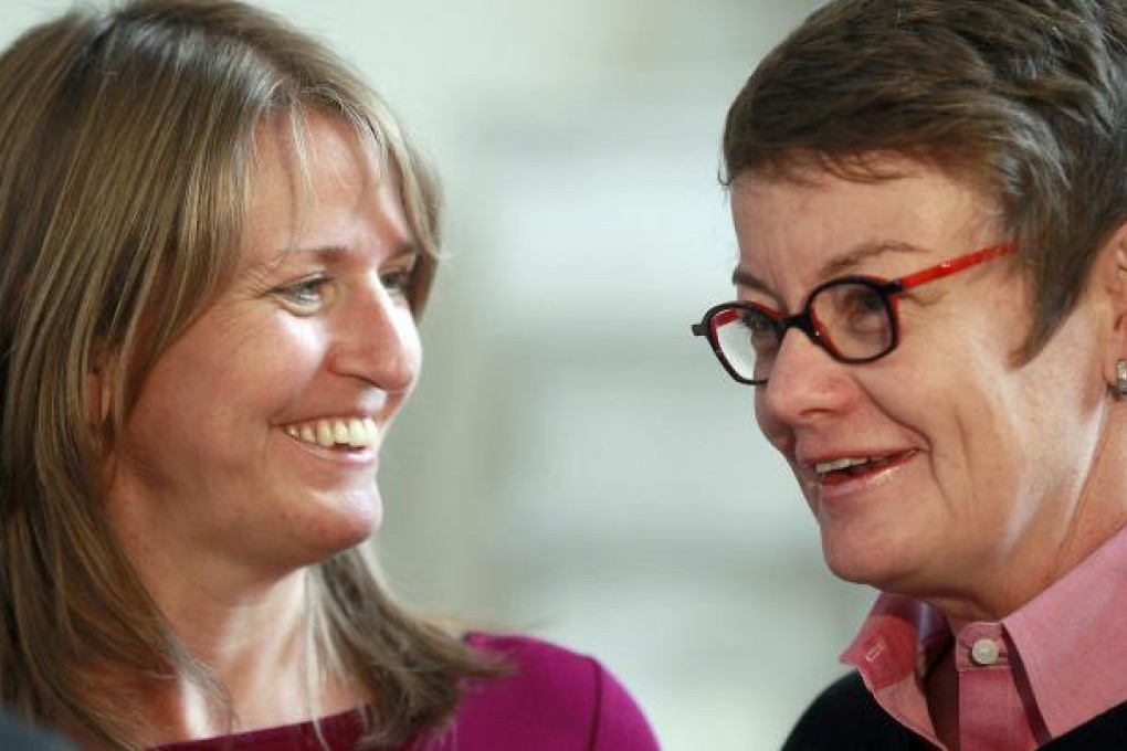 Plaintiff Kristin Perry (right) and her partner Sandy Stier. Photo: MCT