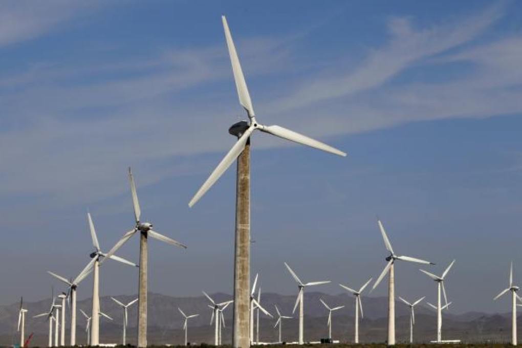 A wind power plant in Urumqi. Photo: Reuters