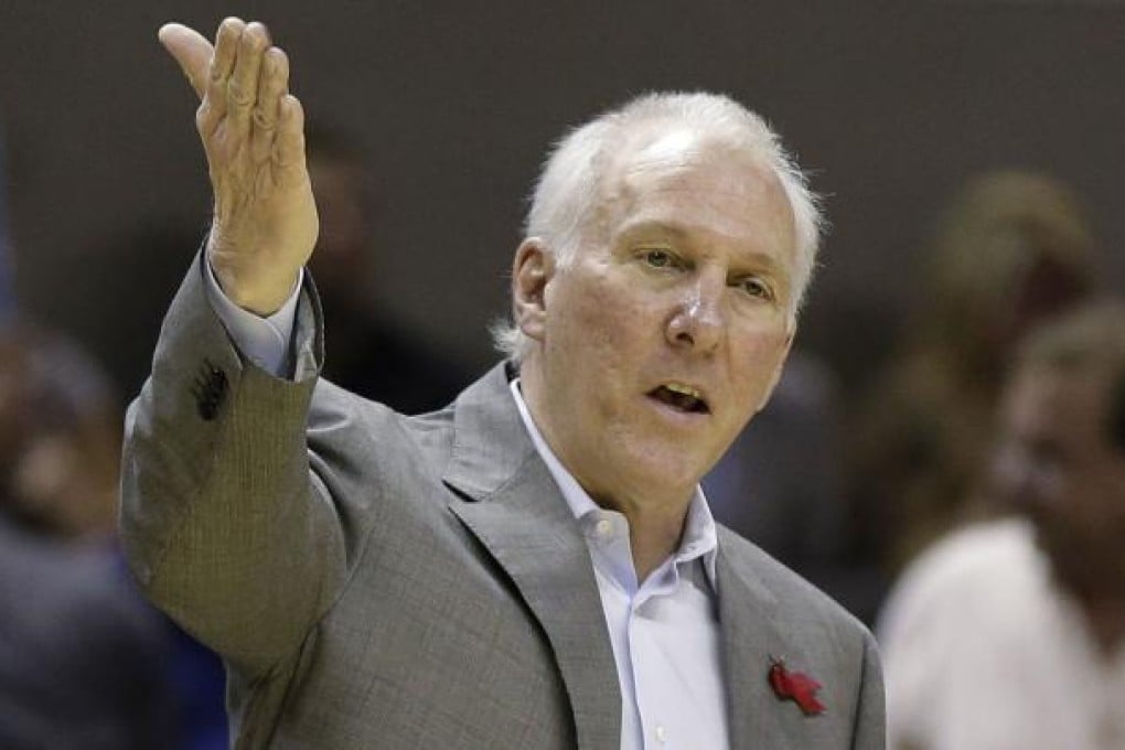 San Antonio Spurs coach Gregg Popovich. Photo: AP