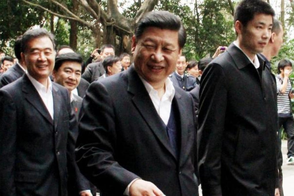The leader mingled briefly and even shook hands with visitors at Lotus Hill Park. Photo: He Huifeng