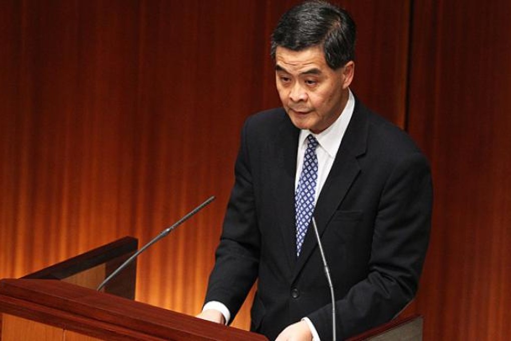 Chief Executive Leung Chun-ying takes questions in Legco on Monday. Photo: SCMP