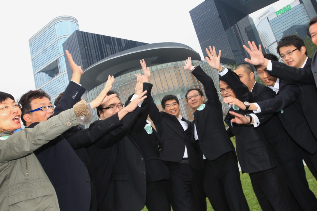 Democratic Party members at Tamar Park. Photo: David Wong