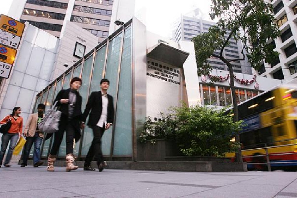A roadside air quality monitoring station in Central. Photo: Ricky Chung