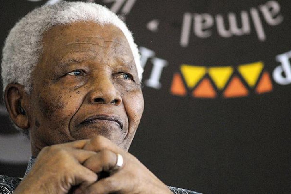 Former South African president Nelson Mandela at his home in Cape Town. Photo: AFP