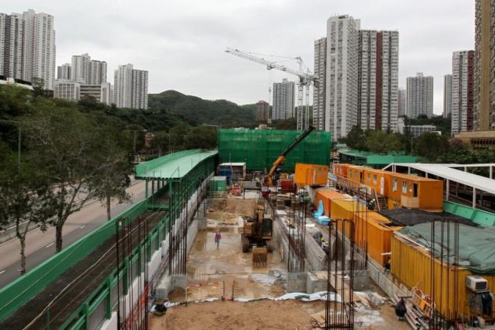 A construction site for flats of My Home Purchase Plan in Tsing Luk Street, Tsing Yi.