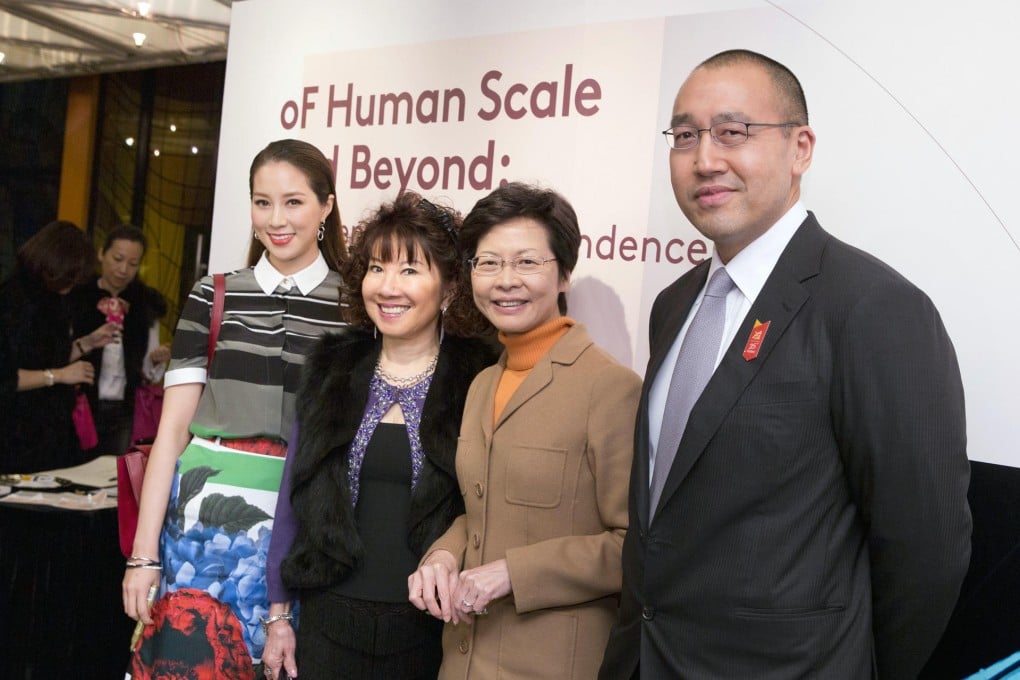 Cathy Lee, Cissy Pao, Carrie Lam and board chairman Nelson Leong at the Arts Centre celebration and exhibition event. Photo: SCMP