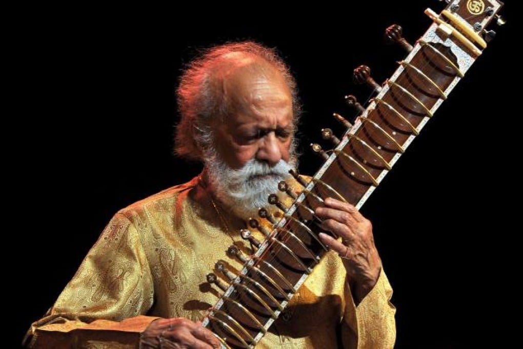 Ravi Shankar performs at the Palace Grounds in Bangalore in February, in one of his final public performances. Photo: AFP