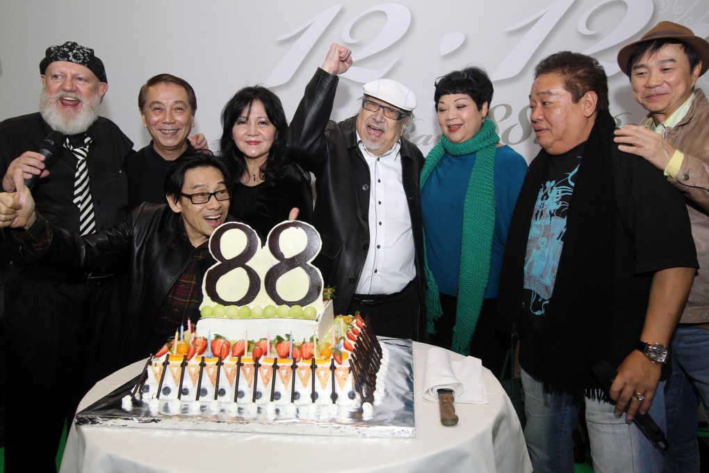 Uncle Ray Cordeiro (centre) and friends including Anders Nelsson and Teddy Robin celebrate at Kowloon Cricket Club. Photo: Dickson Lee
