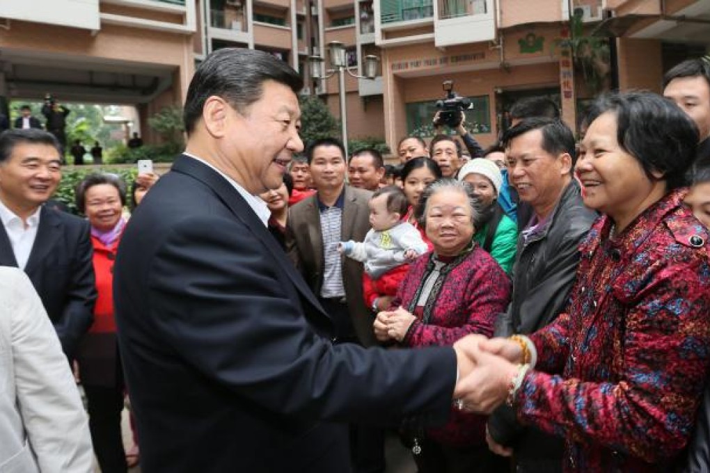 Xi Jinping greets residents in Shenzhen during his recent inspection tour, which was notable for his openness. Photo: Xinhua