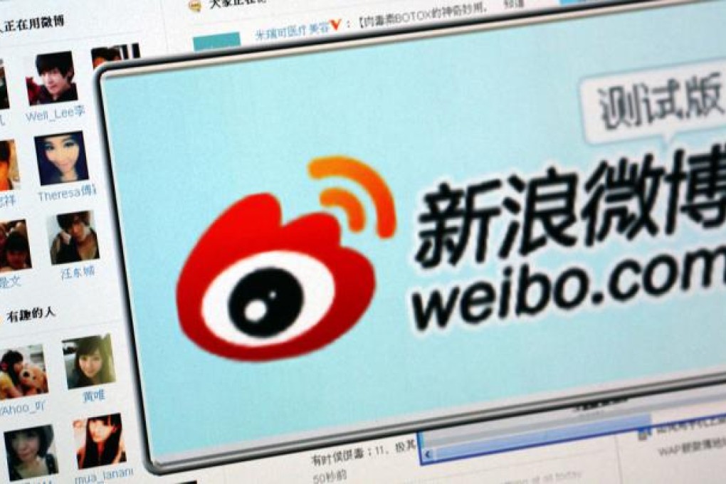 Sina Weibo, the country's biggest microblogging service, has 400 million registered users. Photo: Reuters