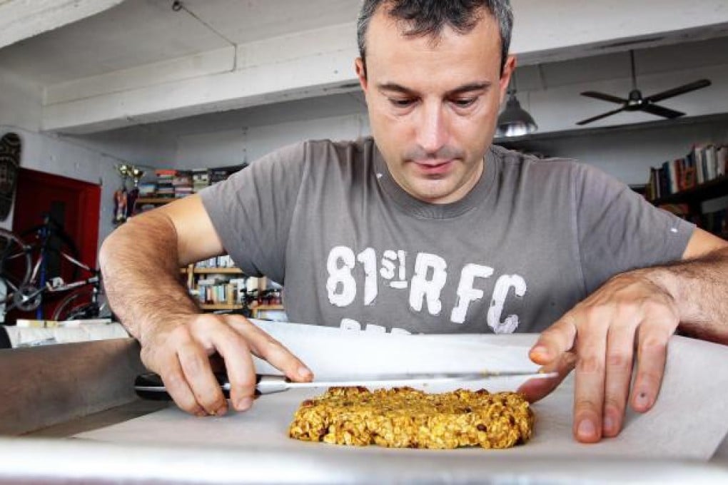 Andrea Oschetti had difficulty finding a healthy energy bar in the shops, so he made his own. Photo: Dickson Lee