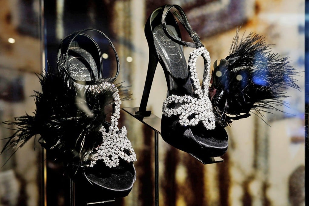 Roger Vivier shoes commemorating Queen Elizabeth's diamond jubilee, encrusted with more than 3,500 gems. Photo: SCMP