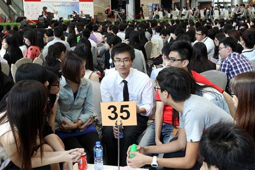 Students attend a career forum at the Hong Kong Institute of Certified Public Accountants in Cyberport. Photo: Edward Wong