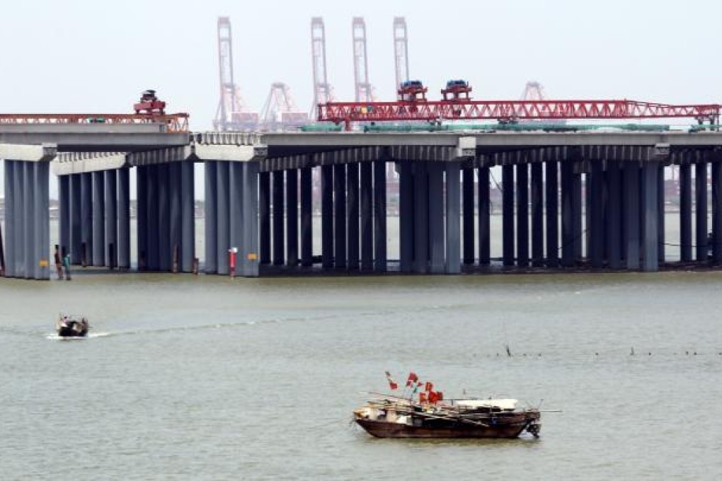 A construction site of a highway in Qianhai. Photo: Edward Wong