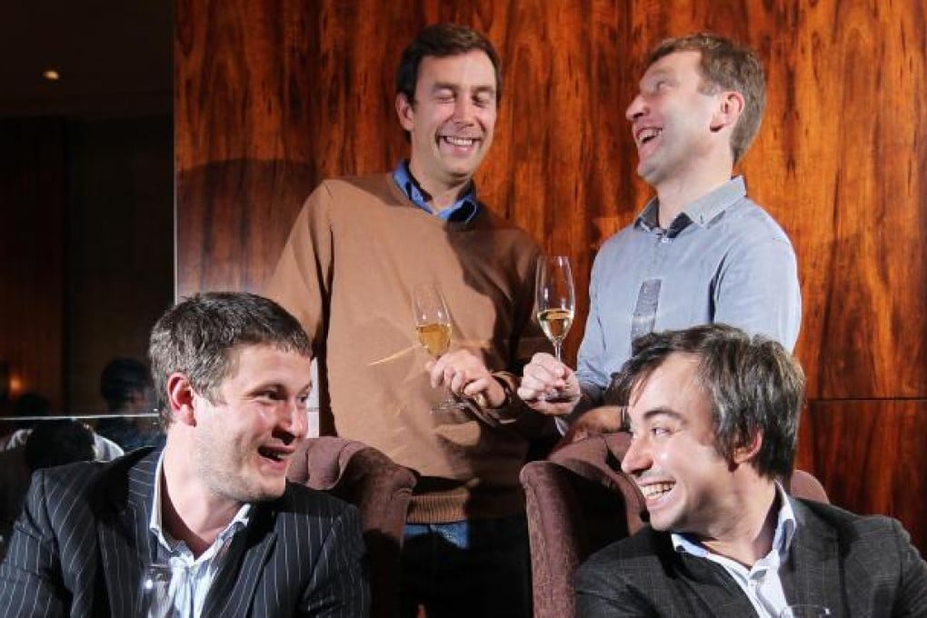 Bubbly characters (clockwise from left): Alexandre Chartogne, Olivier Collin, Sebastien Crozatier and Raphael Bereche. Photo: Felix Wong