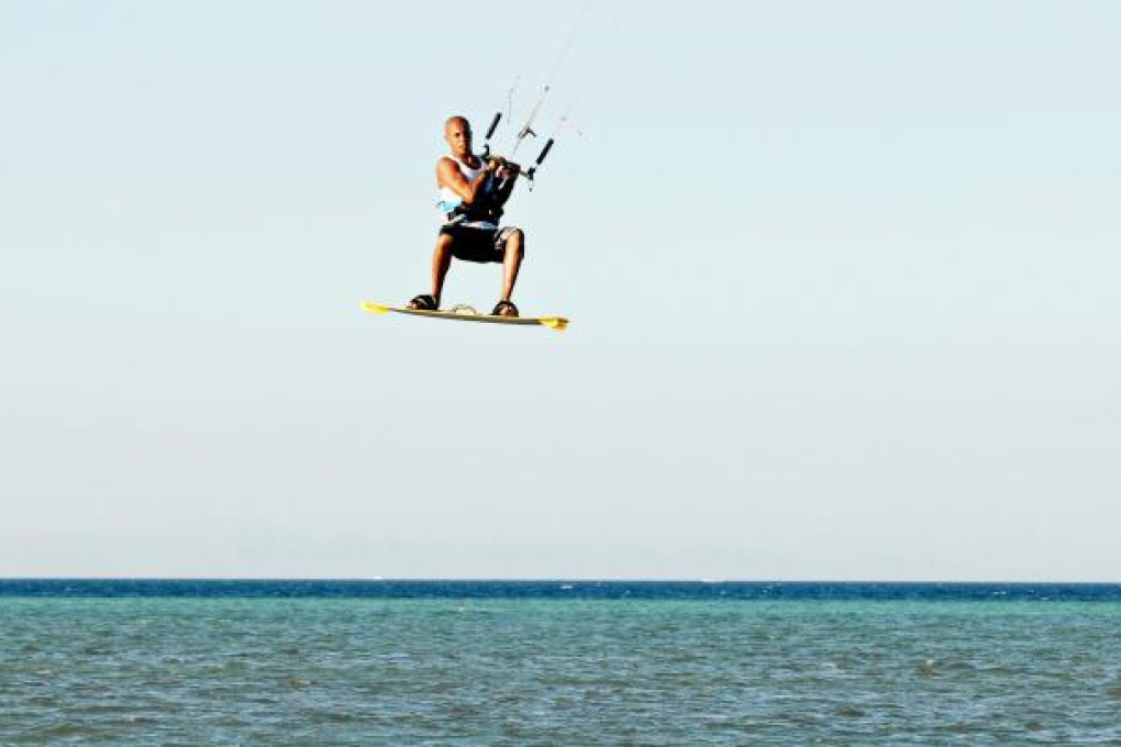 A kite-surfing instructor goes through his paces in El Gouna. Photos: Bloomberg