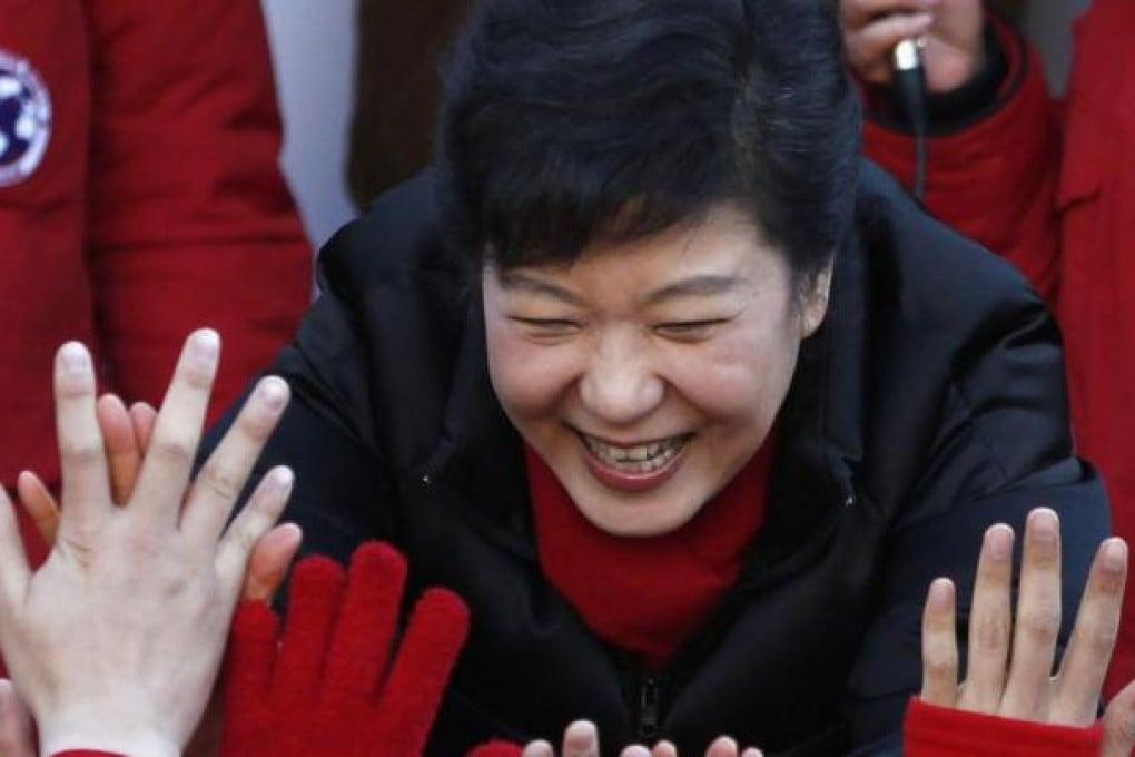 Moon Jae-in’s rival, Park Geun-hye, of the ruling Saenuri Party and the daughter of the military dictator General Park Chung-hee, spent her last day of campaigning at a rally in Busan, 420 kilometres south of the capital. Photo: Reuters