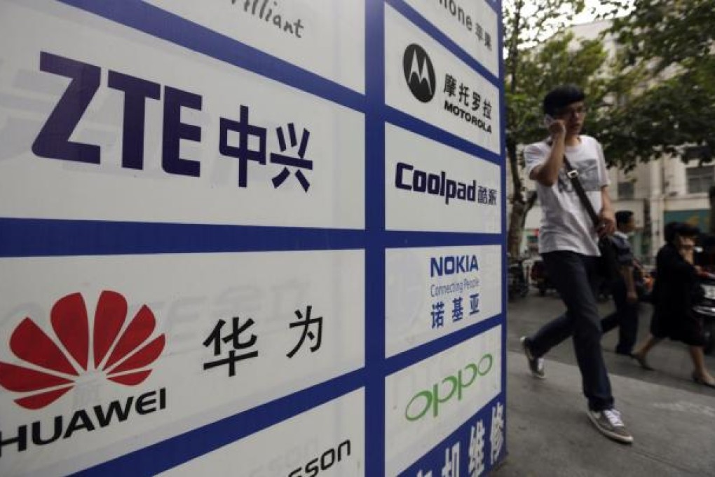 ZTE and rival equipment supplier Huawei Technologies have been extending TD-LTE's adoption outside the mainland. Photo: Reuters