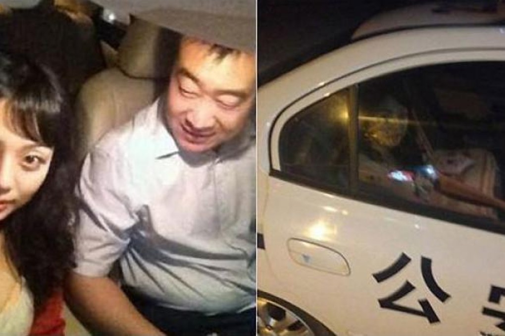The picture of Wang driving a police car in uniform became widely circulated on the internet. Picture: SCMP Photos