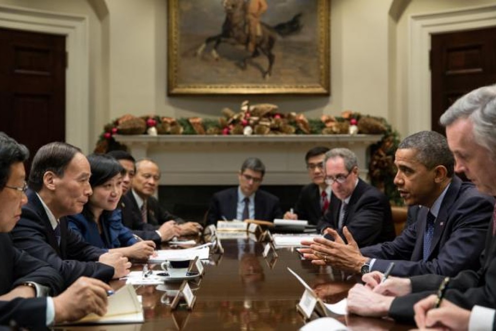 U.S. President Barack Obama meets with Chinese Vice Premier Wang Qishan in Washington D.C. Photo: Xinhua
