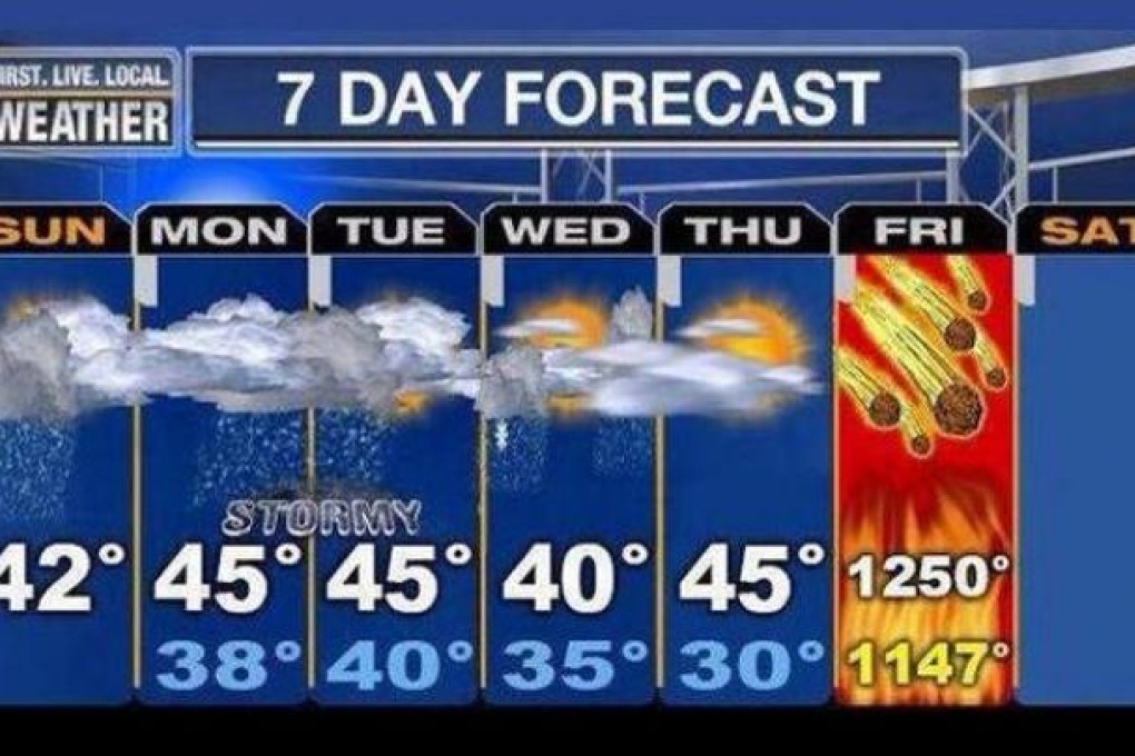 One of several spoof weather forecasts