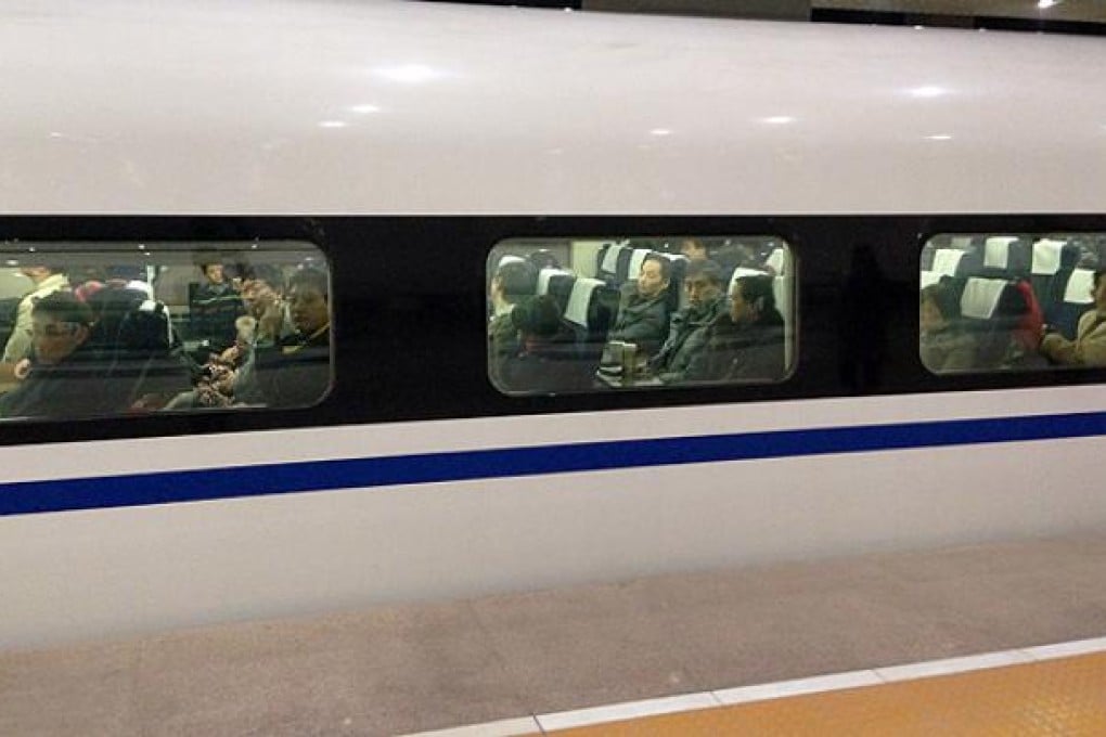 The bullet train stops in Shijiazhuang station. Photo: Simon Song