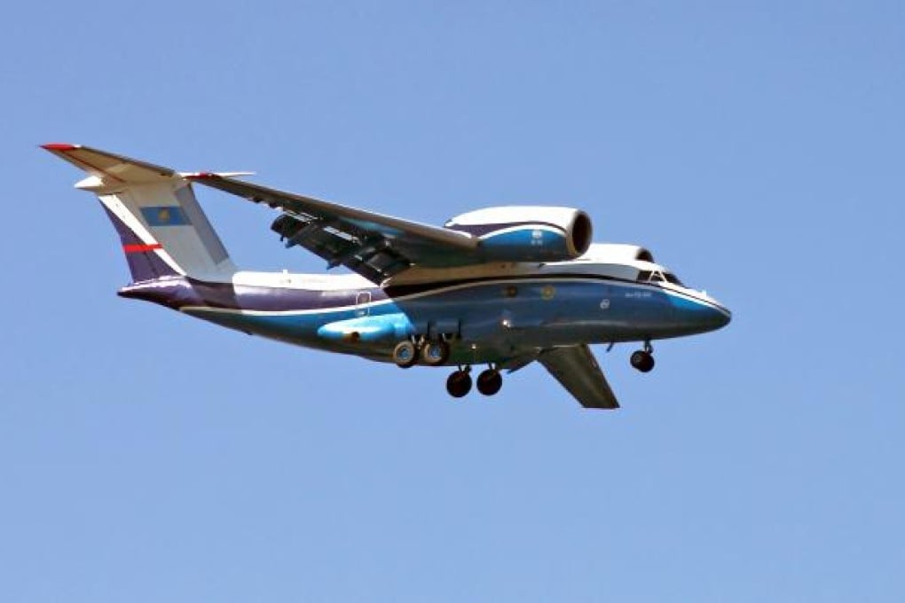 Kazakhstan An-72 military transport jet, the same model as the plane crashed yesterday near Shymkent. Photo: AFP