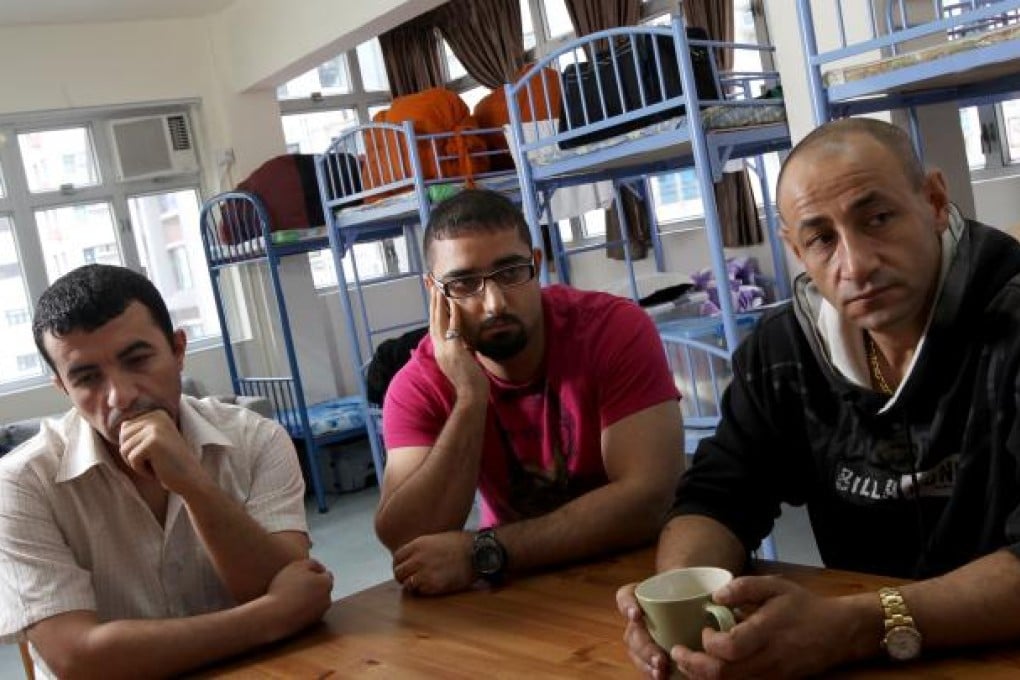 Sam, Raymond and Yuref -- expose frustration refugees have with the UNHCR's work in Hong Kong. Photo: David Wong