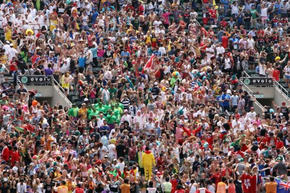 Fans at the last day of the Hong Kong Rugby Sevens 2012. Photo: Felix Wong