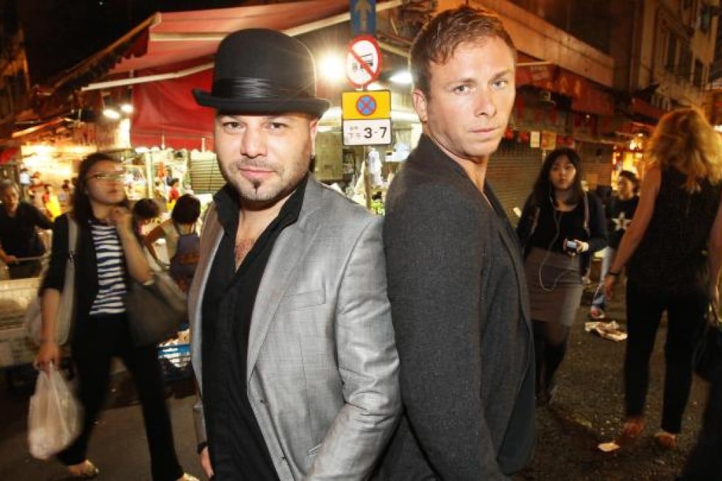 Uri Schwarz (left) and Jason Sankey at Bowrington Road, a location in their film Stories Forlorn. Photo: Edward Wong