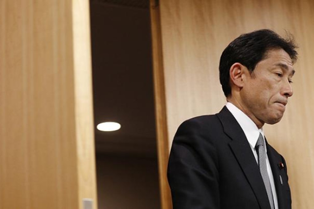 Japan's new Foreign Minister Fumio Kishida speaks in Tokyo. Photo: Reuters