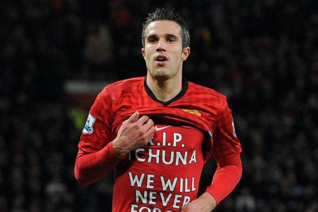 Manchester United's Dutch forward Robin van Persie celebrates. Photo: AFP