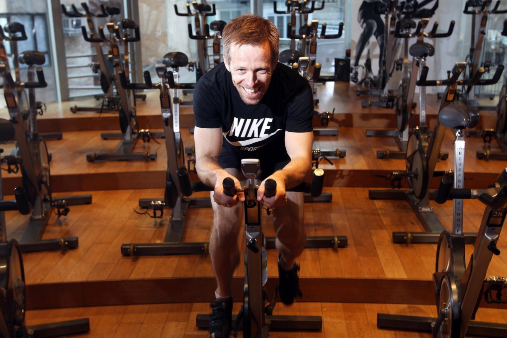 Personal trainer turned restaurateur Martin Lorentsson on a spin bike at Pure Fitness. His Eat Right Food programme offers a variety of healthy meals delivered to the doorstep. Photo: Edward Wong