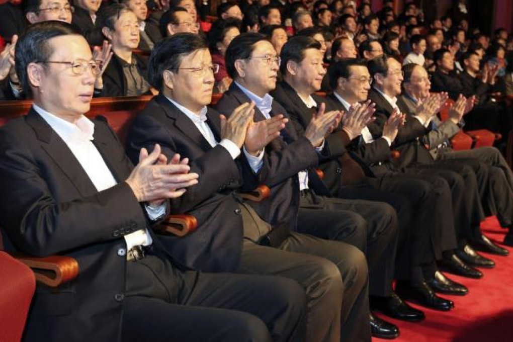 Xi Jinping (centre) was happy with a simple meal. Photo: Xinhua
