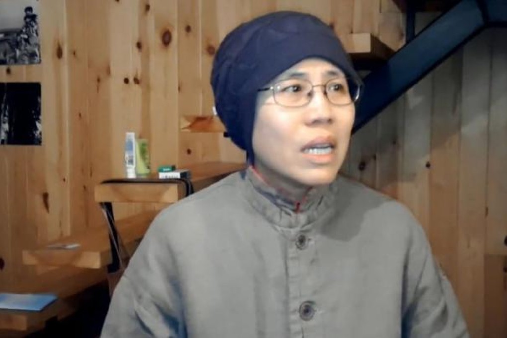 This screen grab taken from a video released to AFP on December 31, 2012 courtesy of Chinese dissident Hu Jia shows Liu Xia, the wife of jailed Nobel laureate Liu Xiaobo, talking to visitors in her room in Beijing on December 28, 2012. Photo: AFP