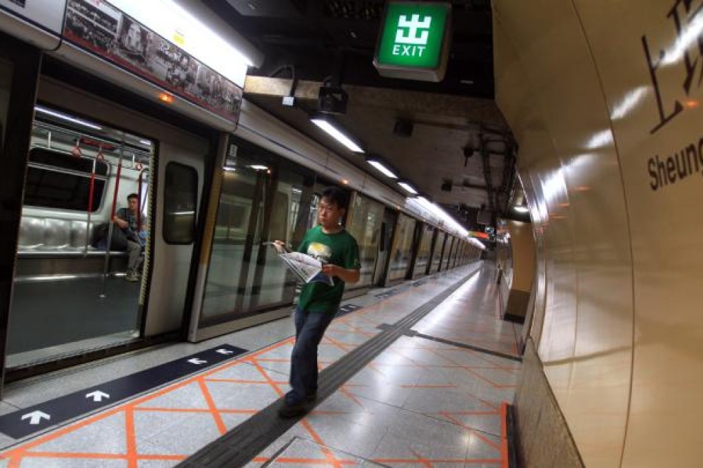 All above-ground MTR train services will be suspended when a No 9 typhoon signal or higher is hoisted.