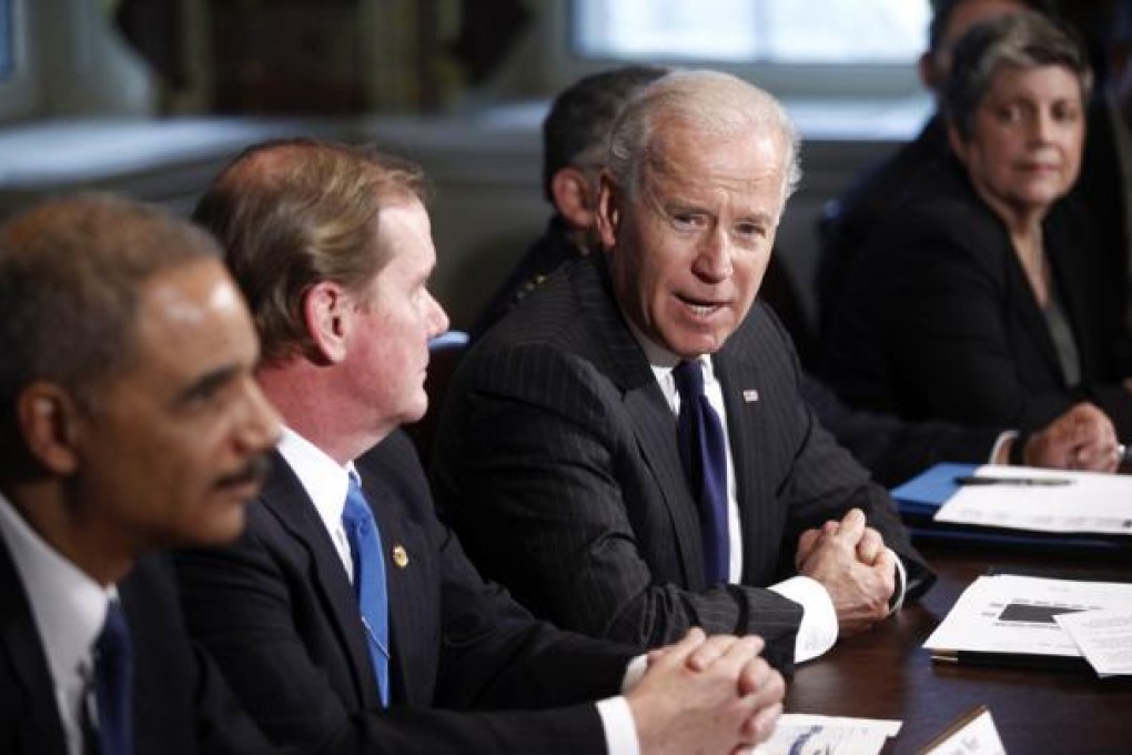 Vice President Joe Biden meets with law enforcement leaders to discuss gun control measures. Photo: NYT
