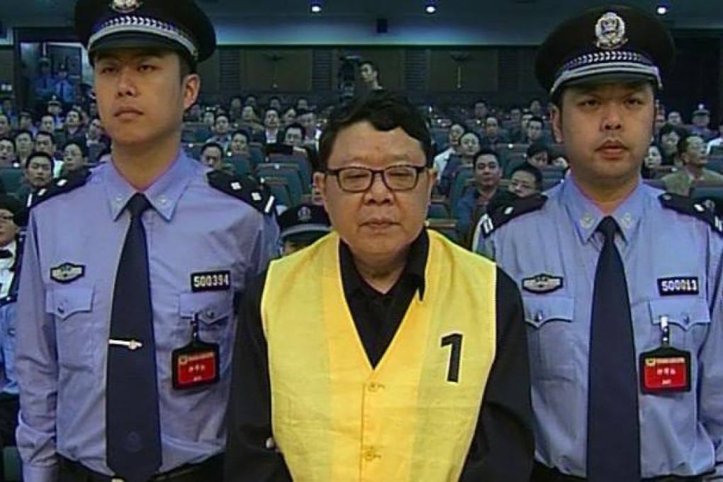 Wen Qiang on trial before being sentenced to death. Photo: Xinhua