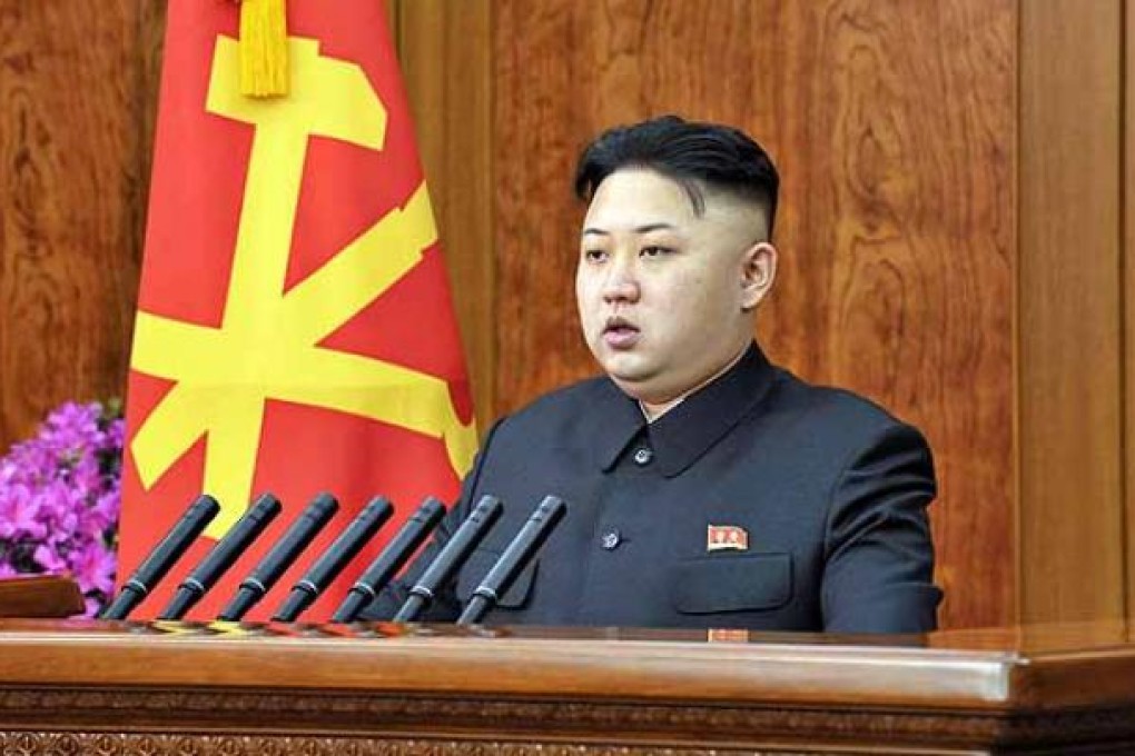 North Korean leader Kim Jong-un delivers his new year speech. Photo: EPA